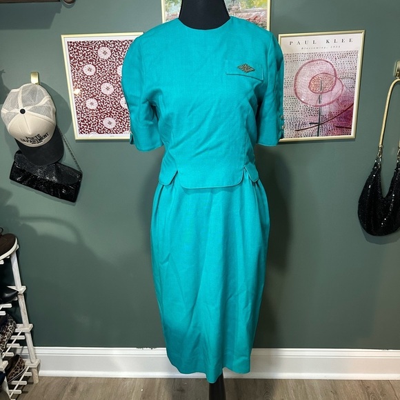 Leslie Fay Dresses & Skirts - Leslie Fay Vintage Teal Dress Size 4 😻